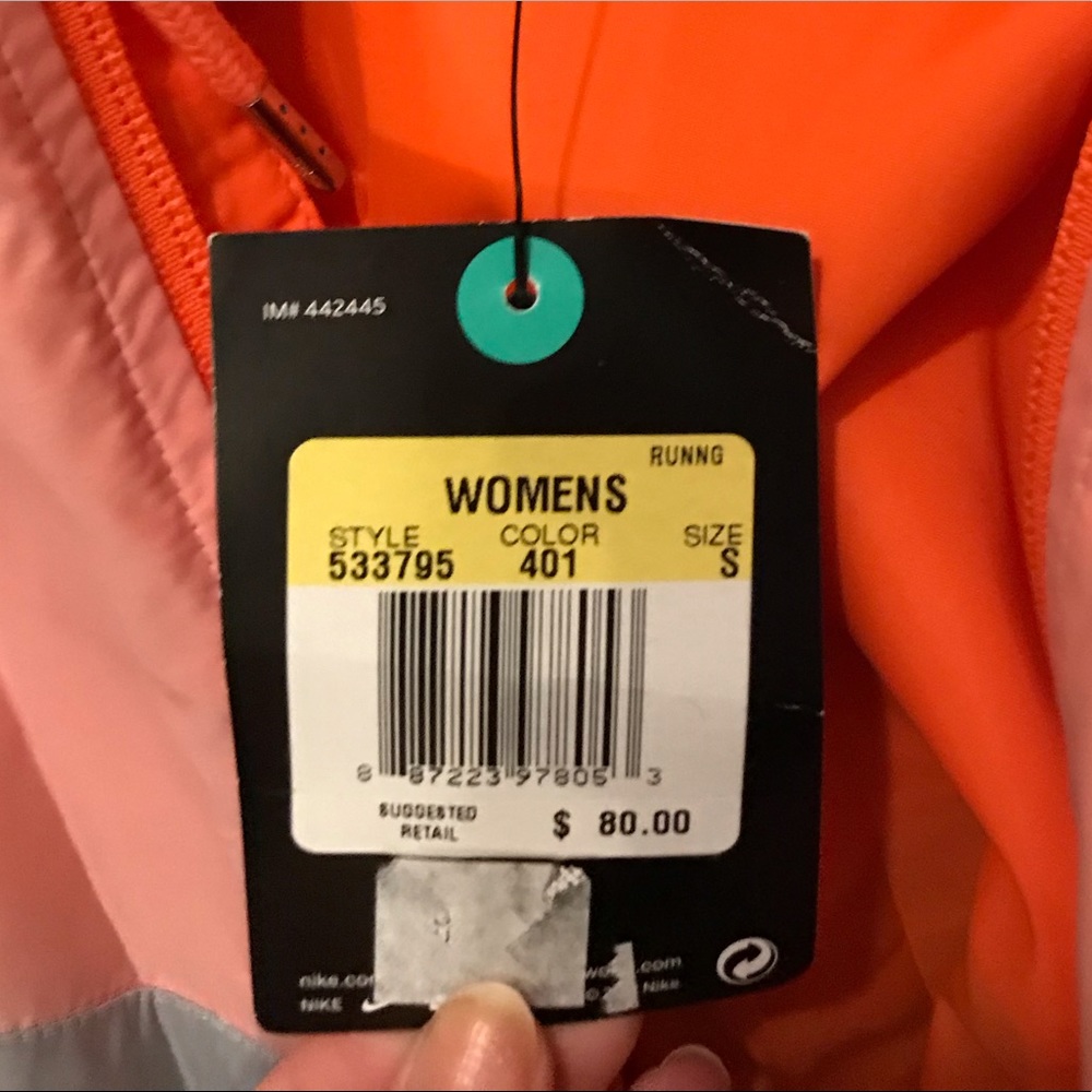 Nike windrunner 3/4 sleeve orange and grey jacket - Picture 2 of 4